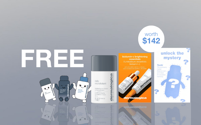 free biolumin-c serum 3ml +biolumin-c eye serum 6ml + daily microfoliant 13g + limited edition blind box plushie