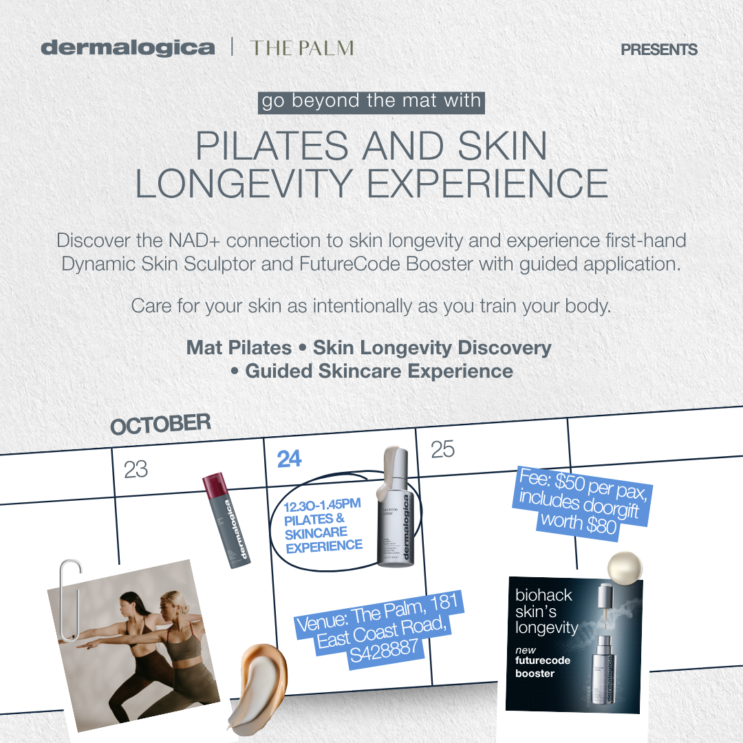 dermalogica x the palm - mat pilates × skin longevity workshop