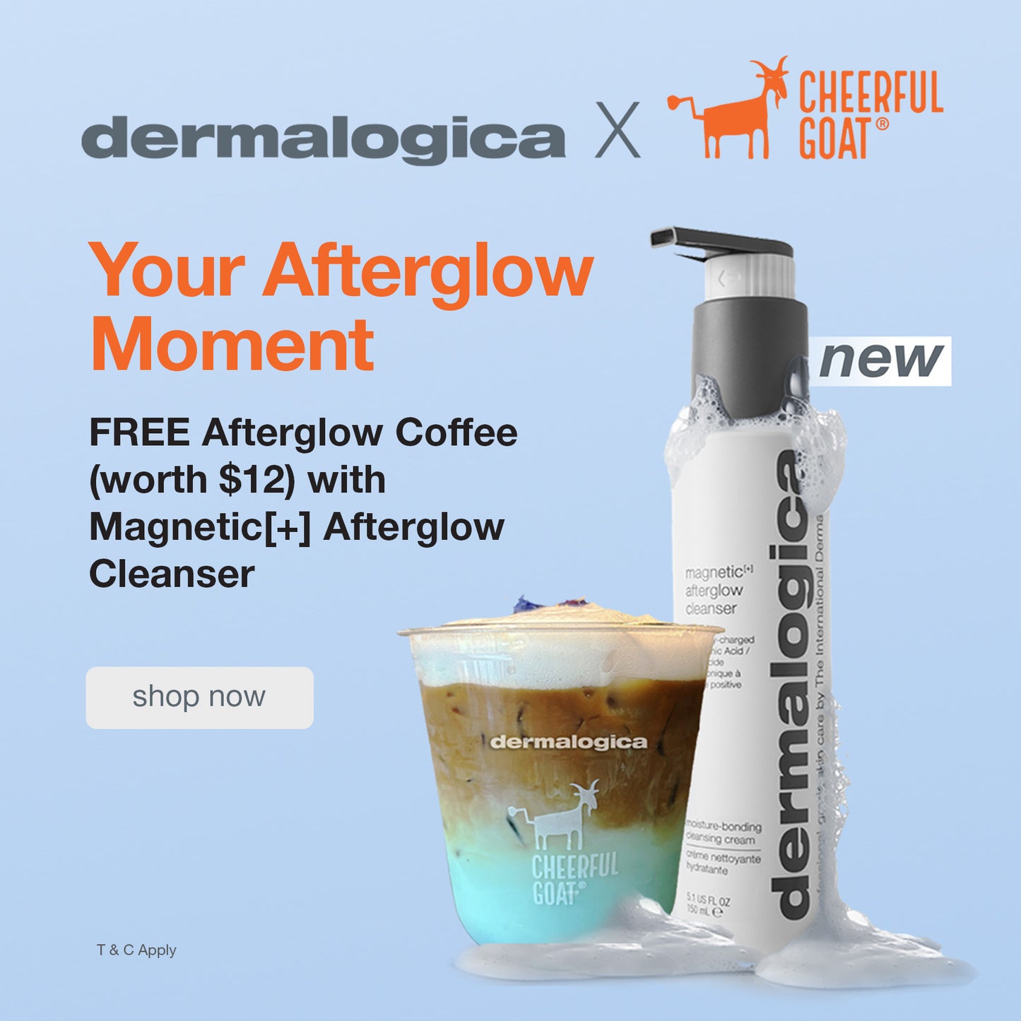 dermalogica x cheerful goat magnetic[+] afterglow cleanser collaboration drink voucher