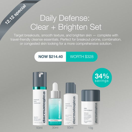 daily defense: cleanse, clear + brighten set