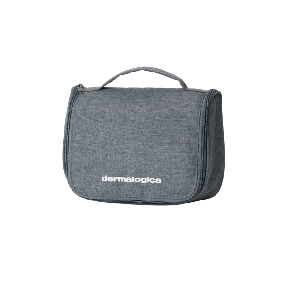 dermalogica grey zipped travel bag